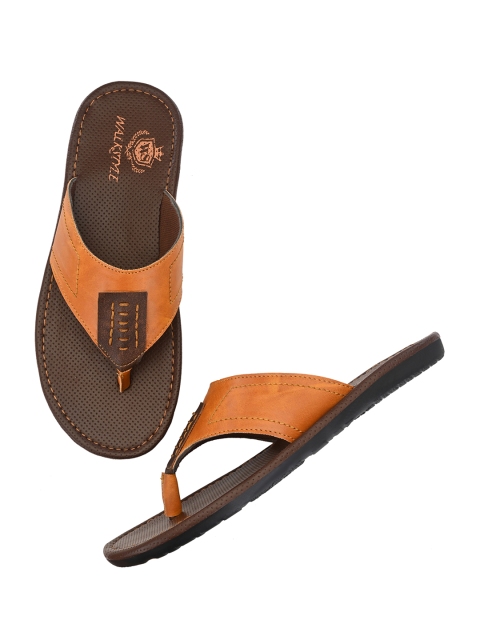 

Walkstyle By El Paso Men Tan Solid Thong Flip-Flops