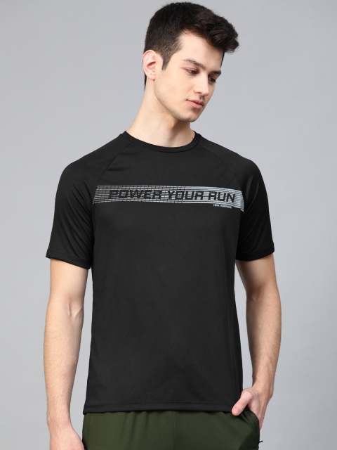 

HRX by Hrithik Roshan Men Jet Black Solid Rapid-Dry Running T-shirt