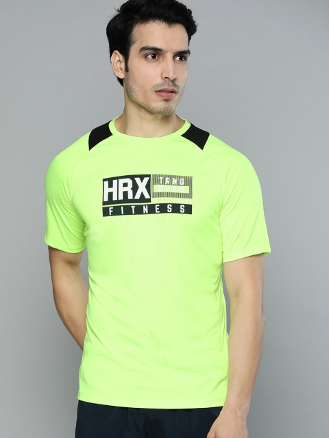 

HRX by Hrithik Roshan Men Lime Sherbet Printed Rapid-Dry Antimicrobial Training T-shirt, Lime green