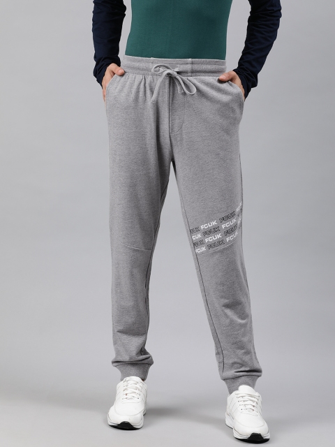 

French Connection Men's Grey Melange Solid Joggers