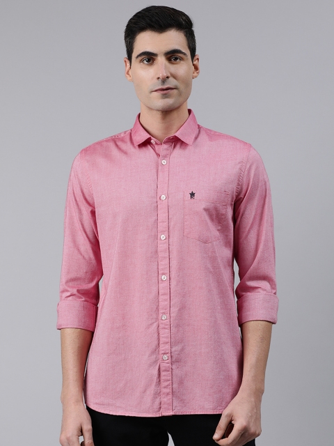 

French Connection Men Red & White Dual Tone Slim Fit Solid Casual Oxford Shirt