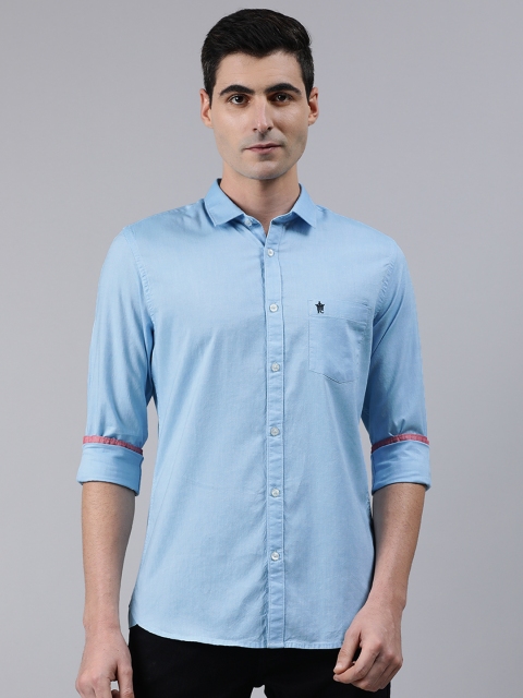 

French Connection Men Blue Slim Fit Solid Casual Oxford Shirt