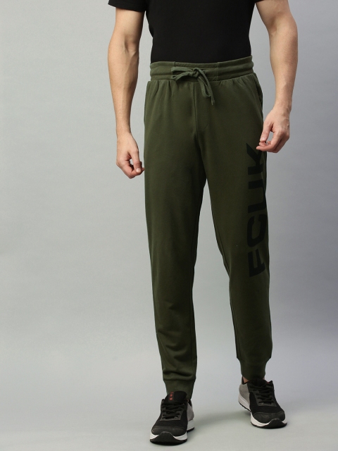 

French Connection Men Olive Green Solid Slim Fit Joggers