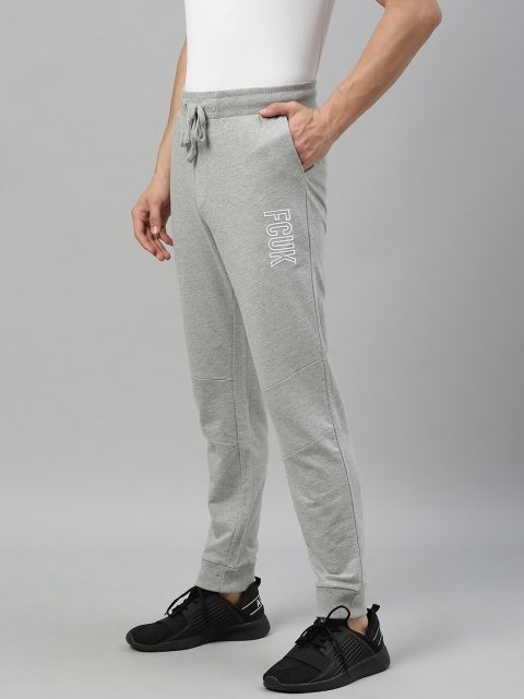 

French Connection Men Grey Melange Solid Joggers
