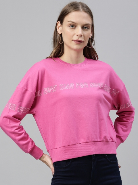 

ONLY Women Pink Printed Pullover Sweatshirt