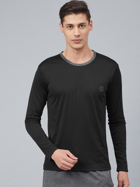 

Chkokko Men Black Solid Round Neck Gym T-shirt