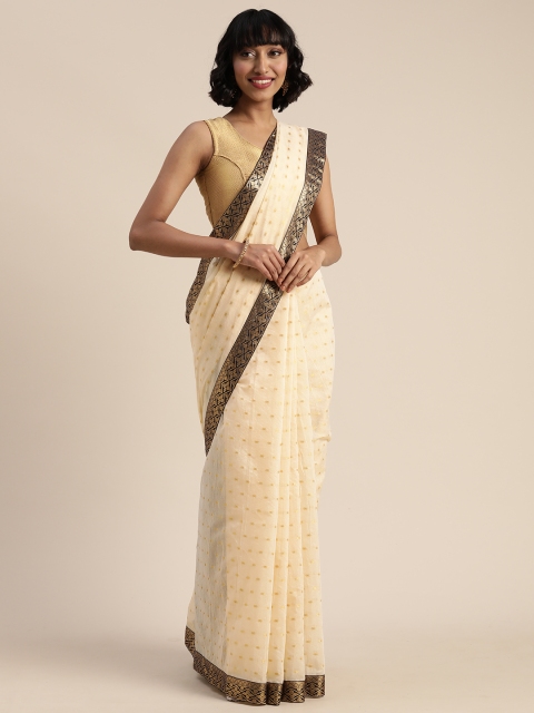

KALINI Beige Woven Design Saree