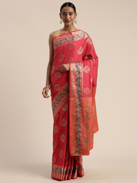 

Mitera Pink Poly Silk Woven Design Banarasi Saree