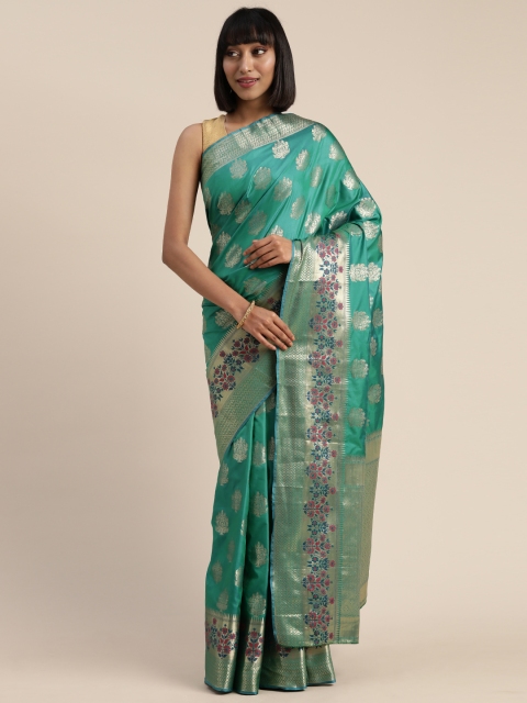 

Mitera Sea Green Poly Silk Woven Design Banarasi Saree