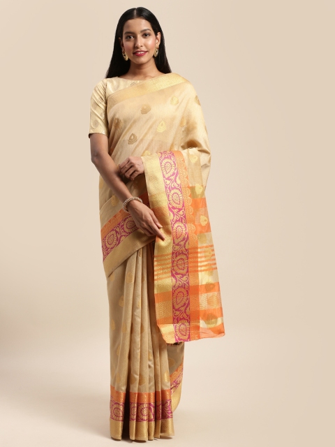 

Mitera Beige Art Silk Woven Design Banarasi Saree