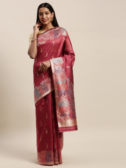 

Mitera Maroon & Golden Art Silk Woven Design Banarasi Saree