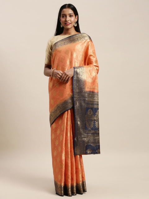 

Mitera Orange Art Silk Woven Design Banarasi Saree