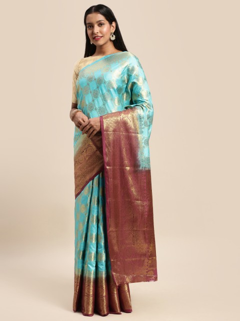 

Mitera Blue Art Silk Woven Design Banarasi Saree