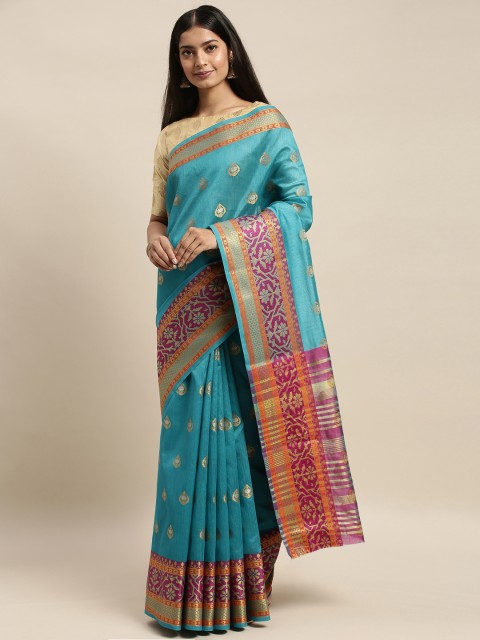 

Mitera Blue Art Silk Woven Design Banarasi Saree