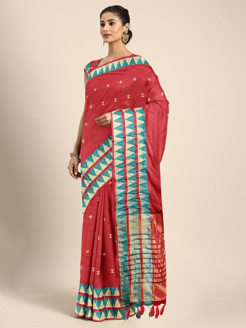 

KALINI Red Art Silk Woven Design Narayan Peth Saree