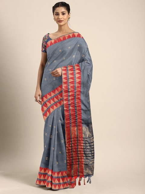 

Mitera Grey & Red Art Silk Woven Design Narayan Peth Saree