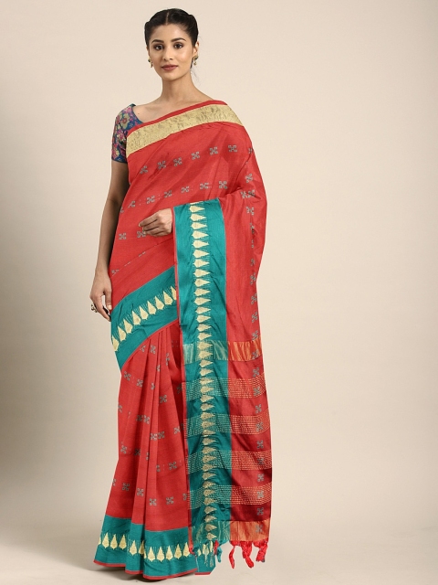 

KALINI Red Art Silk Woven Design Narayan Peth Saree