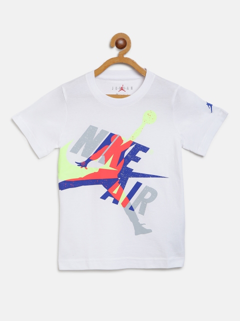 

Jordan Boys White & Blue Jumpman Classics Logo Print T-Shirt