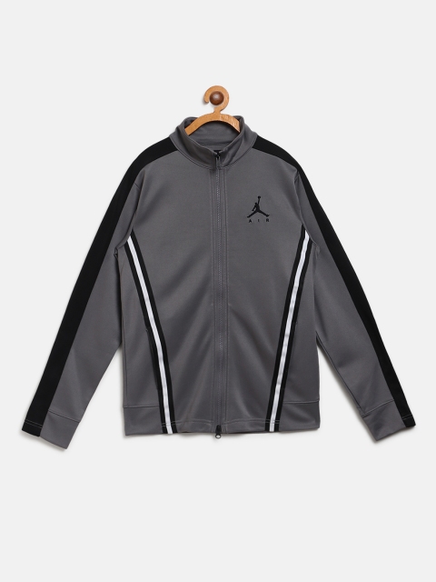 

Jordan Boys Charcoal Grey Solid Dri-FIT Sporty Jacket
