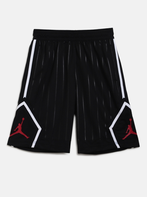 

Jordan Boys Black Jumpman Diamond Striped Loose Fit Sports Shorts