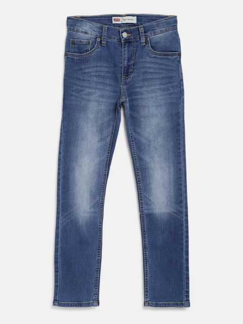 

Levis Boys Blue 510 Skinny Fit Mid-Rise Clean Look Stretchable Sustainable Jeans