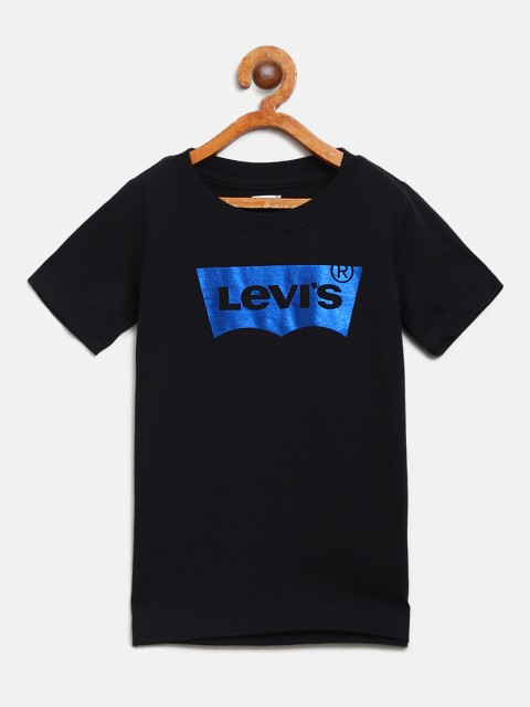 

Levis Boys Black Brand Logo Print Round Neck T-shirt