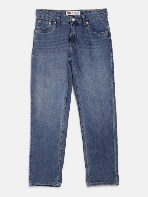 

Levis Boys Blue 502 Regular Taper Fit Mid-Rise Clean Look Stretchable Jeans