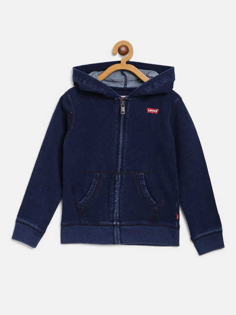 

Levis Boys Navy Blue Solid Hooded Sweatshirt