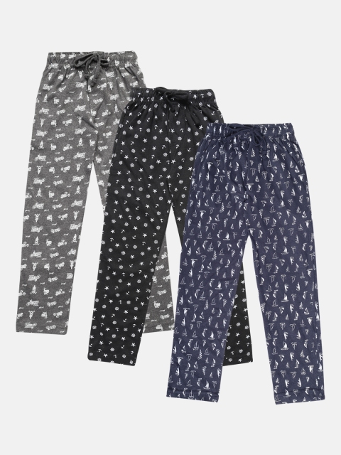 

Urban Dog Boys Pack Of 3 Printed Lounge Pants, Navy blue