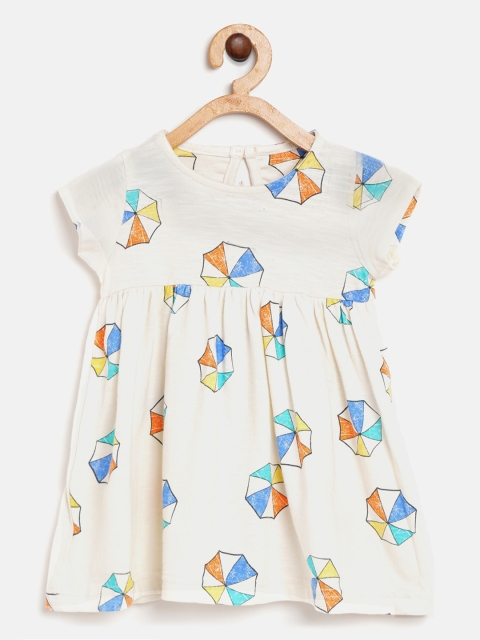 

Marks & Spencer Girls Off-White & Blue Umbrella Print A-Line Dress