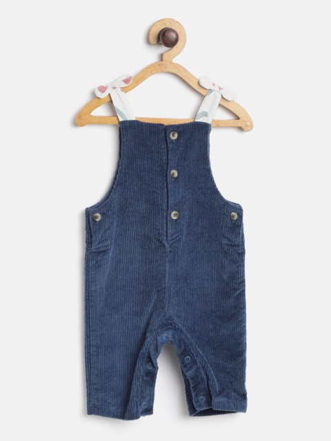 

Marks & Spencer Girls Navy Blue Solid Corduroy Dungarees