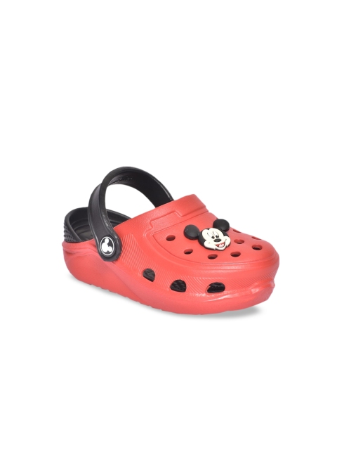 

toothless Boys Red & Black Disney Mickey Embellished Clogs
