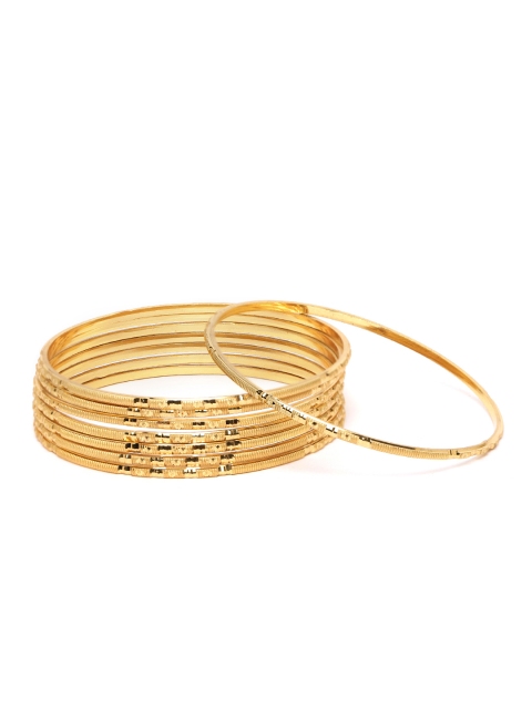 

Priyaasi Set of 8 Gold-Plated Textured Handcrafted Bangles