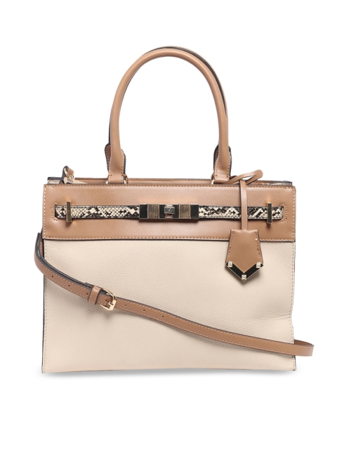 

ALDO Beige Colourblocked Handheld Bag