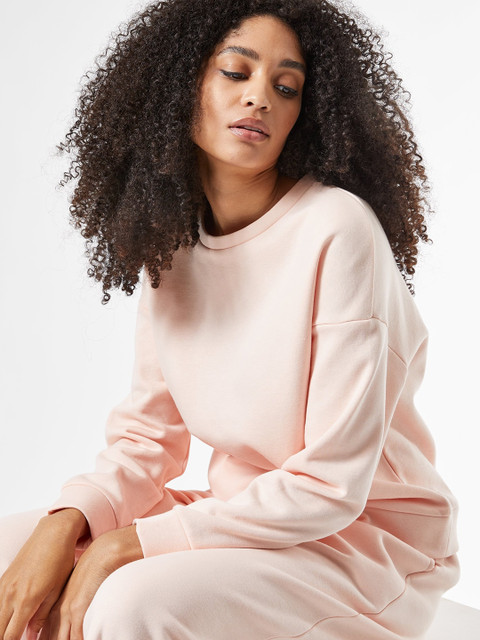 

DOROTHY PERKINS Women Peach-Coloured Solid Sweatshirt
