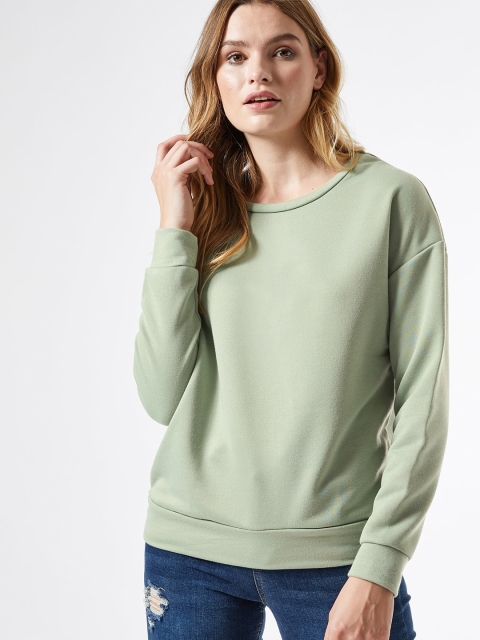 

DOROTHY PERKINS Women Sea Green Solid Sweatshirt