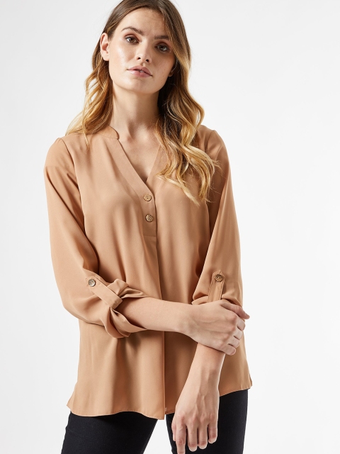 

DOROTHY PERKINS Women Beige Solid Top
