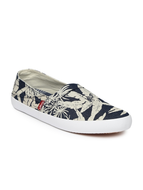 

Levi's Men Navy & Beige Printed Loafers, Navy blue