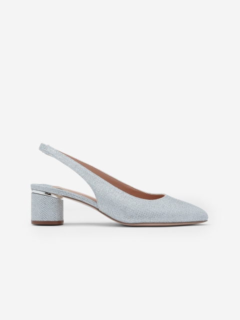 

DOROTHY PERKINS Women Silver-Toned Wide-Fit Shimmer Pumps