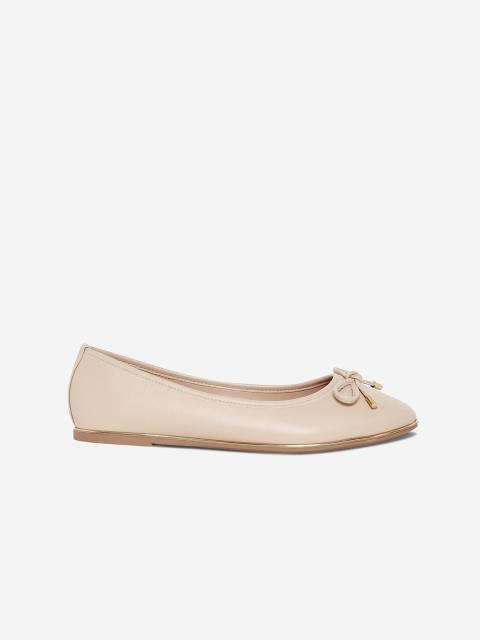 

DOROTHY PERKINS Women Peach-Coloured Solid Bow Detail Ballerinas