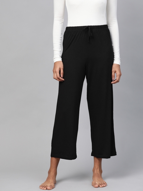 

DOROTHY PERKINS Women Black Solid Cropped Lounge Pants