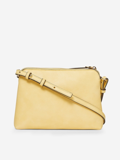 

DOROTHY PERKINS Yellow Solid Sling Bag