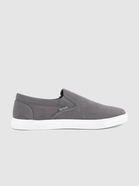 

Roadster Men Charcoal Grey PRO-TECHT Canvas Slip-On Sneakers