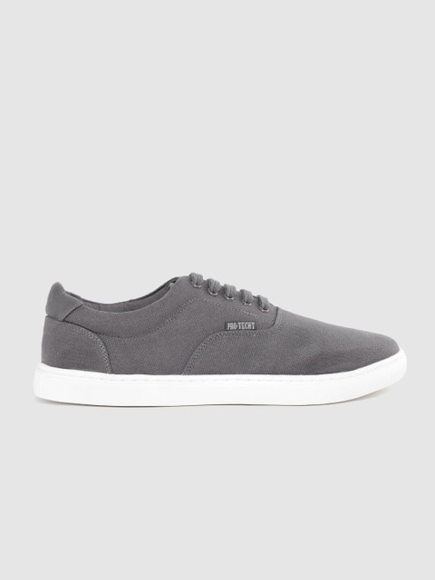 

Roadster Men Charcoal Grey Solid PRO-TECHT Canvas Sneakers