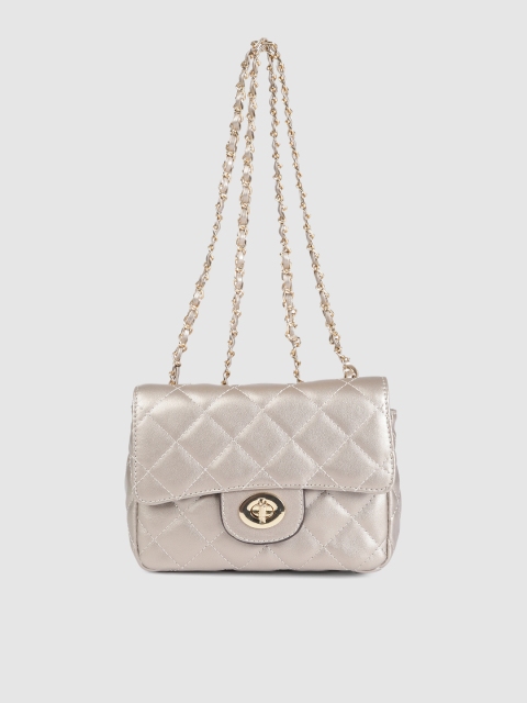 

DressBerry Gunmetal-Toned Quilted Shoulder Bag, Metallic