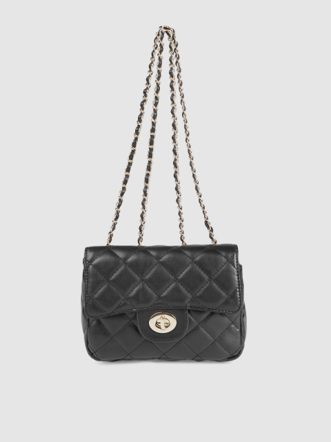 

DressBerry Women Black Quilted Sling Bag