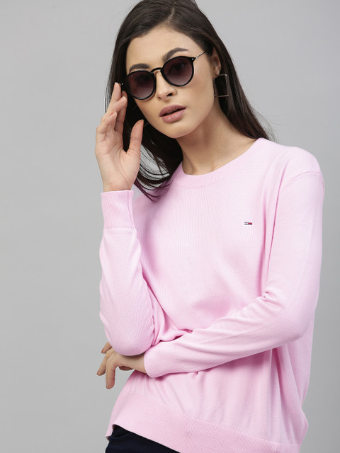 

Tommy Hilfiger Women Pink Solid Pullover Sweater