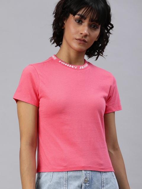 

Tommy Hilfiger Women Pink Printed Round Neck T-shirt