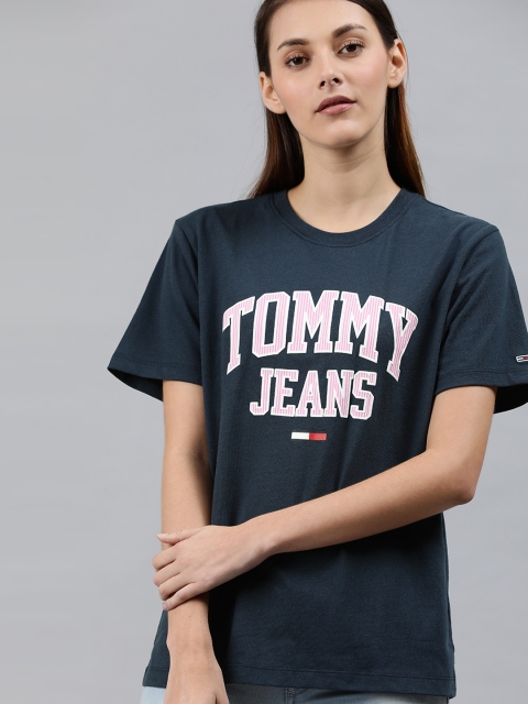 

Tommy Hilfiger Women Navy Blue Printed Round Neck T-shirt