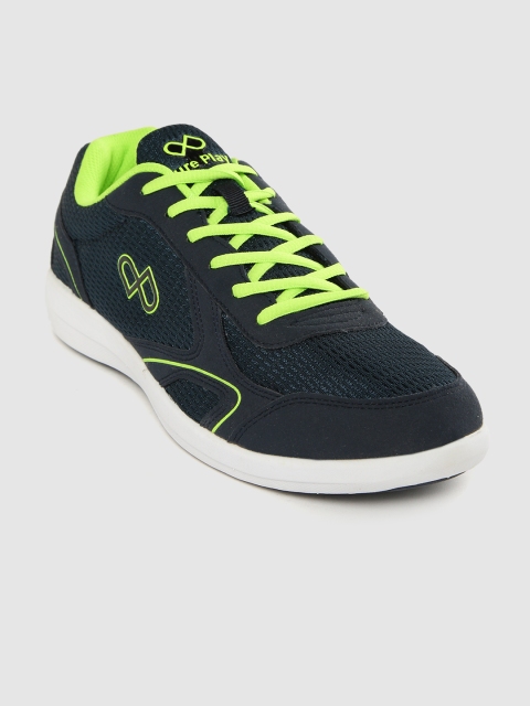 

Pure Play Men Teal Green & Navy Blue Mesh Running Shoes